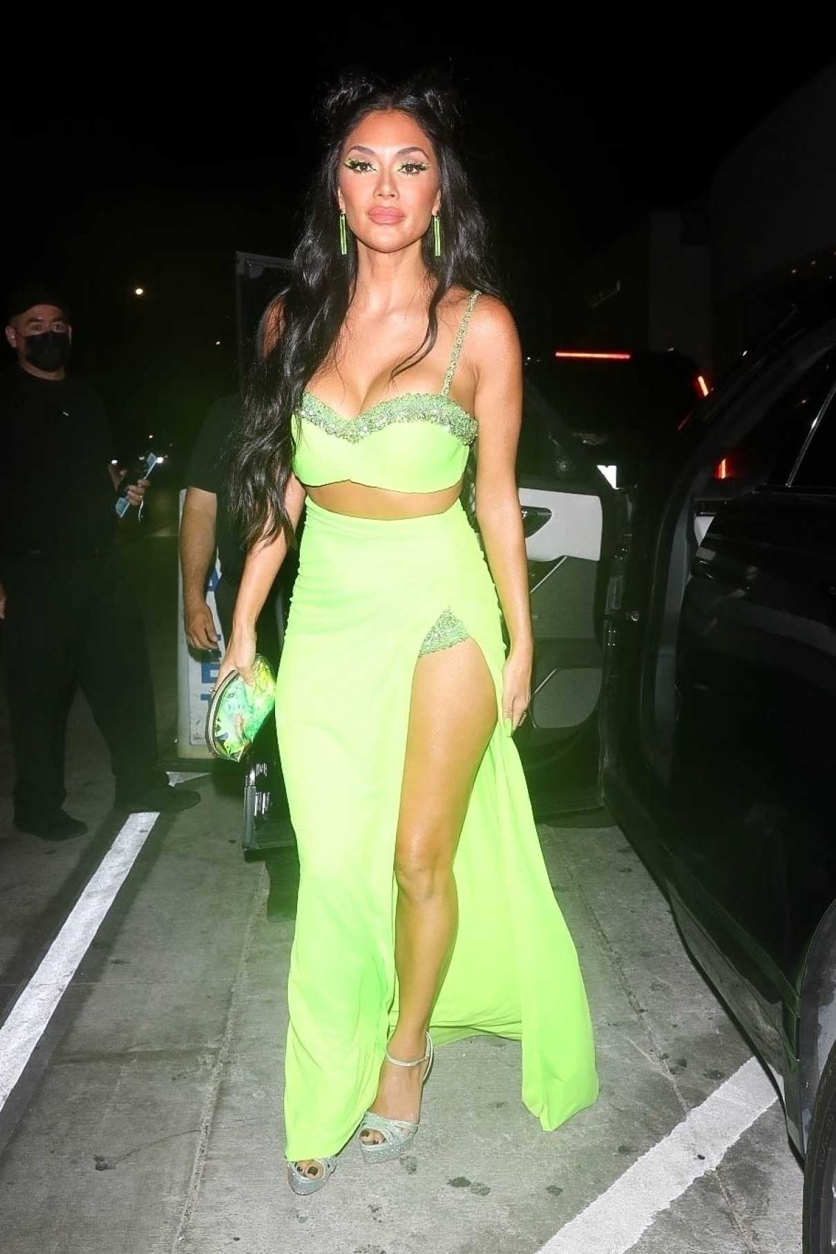 Nicole Scherzinger in a Neon Green Outfit