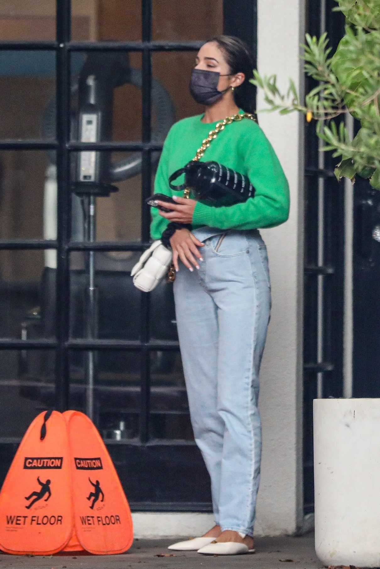 Olivia Culpo in a Green Sweater