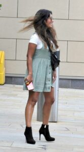 Preeya Kalidas in a Green Mini Dress