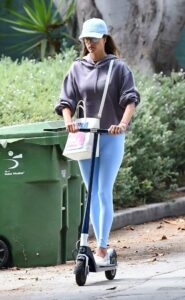 Alessandra Ambrosio in a Baby Blue Leggings