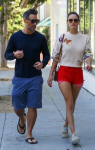 Alessandra Ambrosio in a Red Shorts