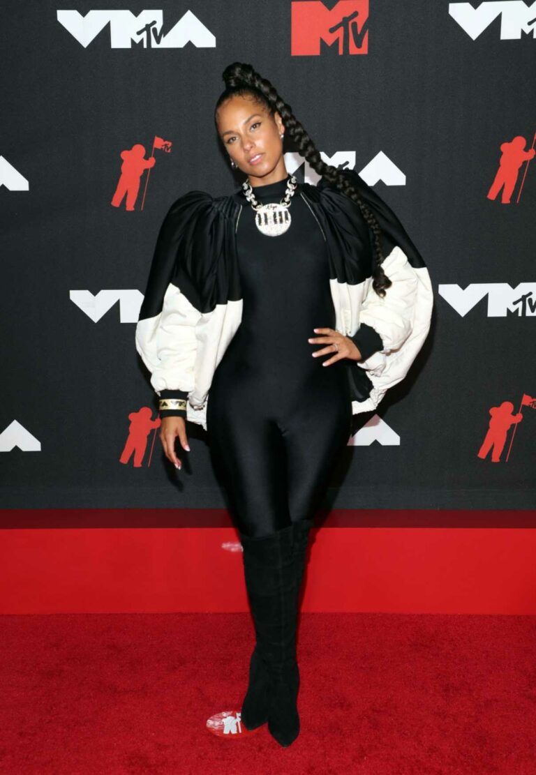 Alicia Keys Attends 2021 MTV Video Music Awards at Barclays Center in