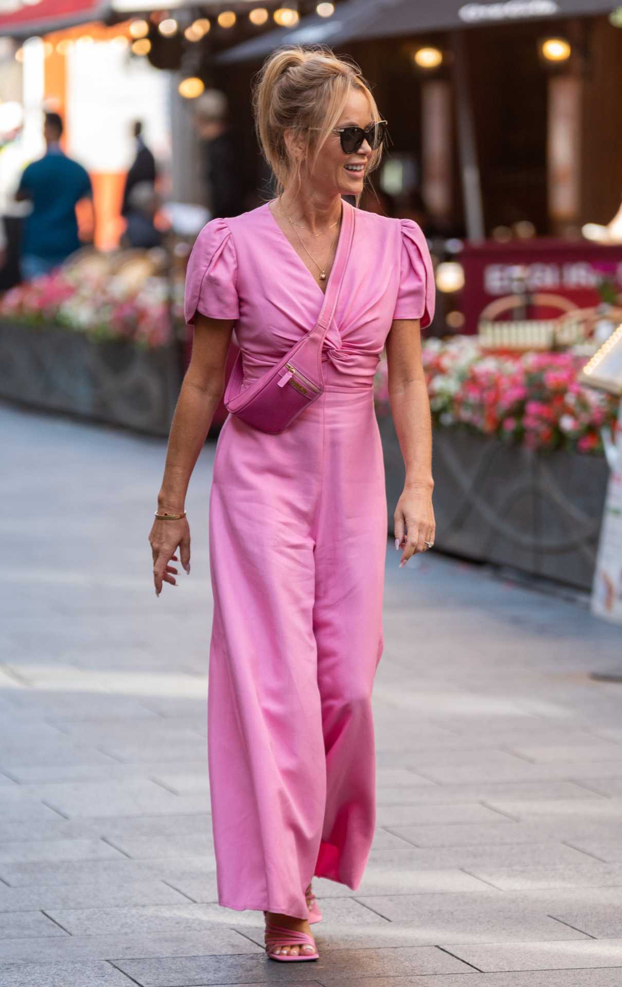 Amanda Holden in a Pink Jumpsuit