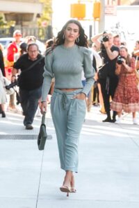 Amelia Hamlin in a Baby Blue Pants