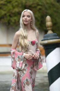 Anya Taylor-Joy in a Floral Outfit