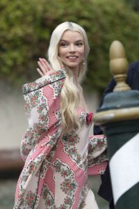Anya Taylor-Joy in a Floral Outfit