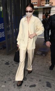 Gigi Hadid in a Beige Outfit