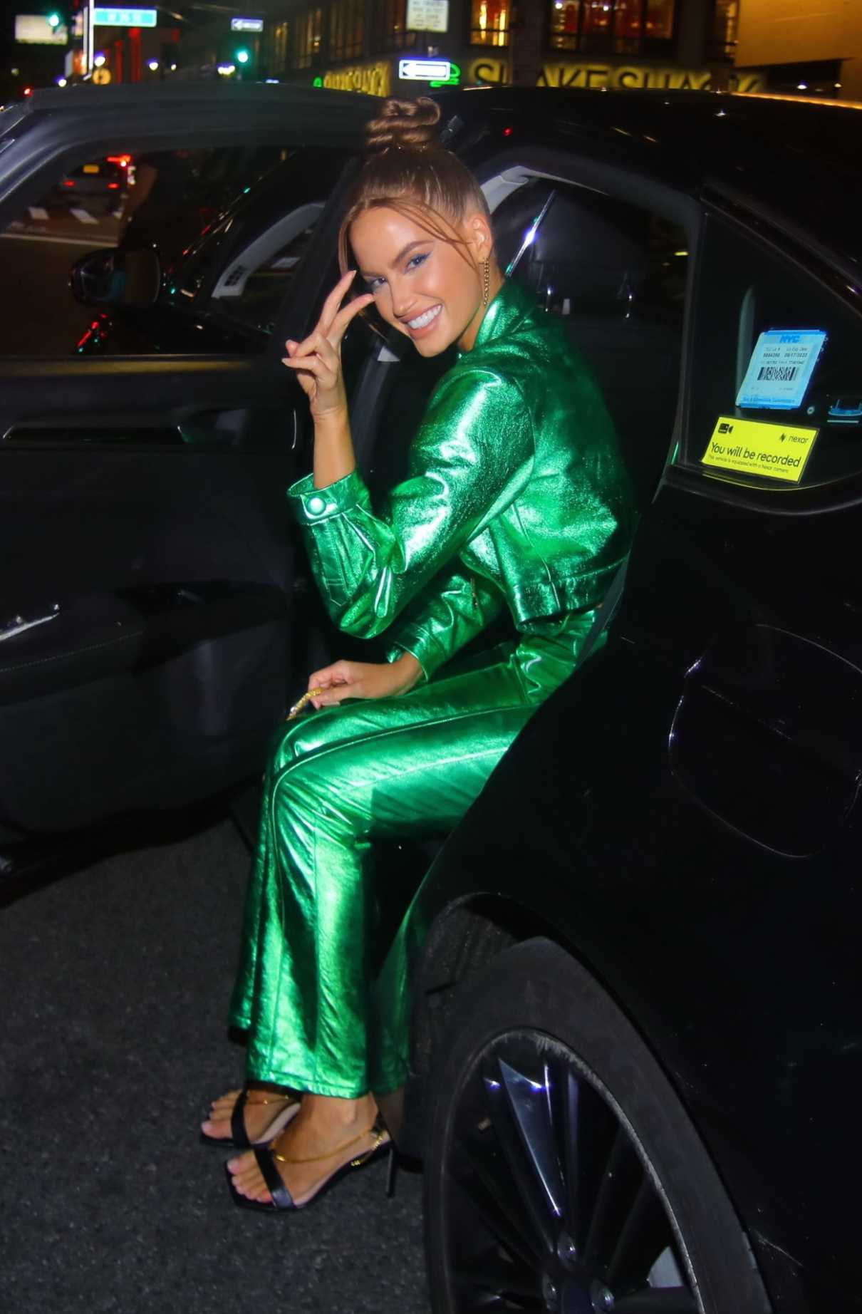 Haley Kalil in a Green Suit