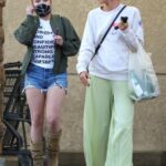Hayden Panettiere in a Blue Denim Shorts Makes a Stop at a Grocery Store Out with a Girlfriend in Brentwood 09/18/2021