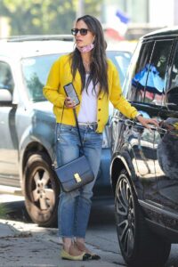 Jordana Brewster in a Yellow Cardigan