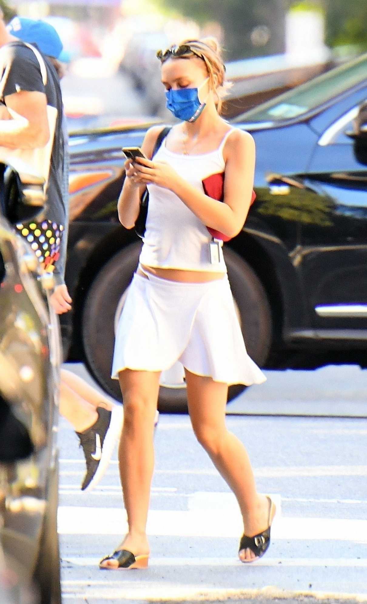 Lily-Rose Depp in a White Top