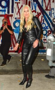 Lindsey Vonn in a Black Leather Catsuit