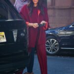 Meghan Markle in a Burgundy Color Ensemble Was Spotted Out in New York 09/24/2021