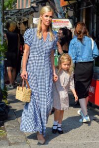 Nicky Hilton in a Blue Checked Dress