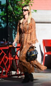 Nicky Hilton in an Animal Print Dress