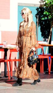 Nicky Hilton in an Animal Print Dress