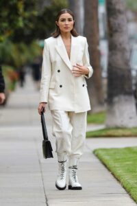 Olivia Culpo in a White Suit