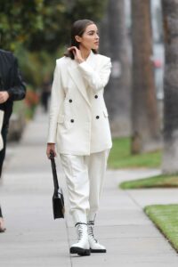 Olivia Culpo in a White Suit