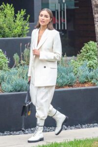 Olivia Culpo in a White Suit