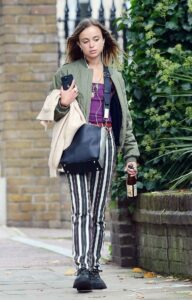 Amelia Windsor in a Striped Pants