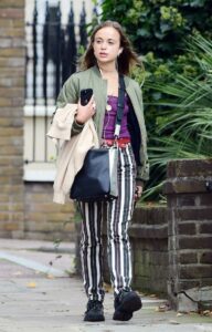 Amelia Windsor in a Striped Pants