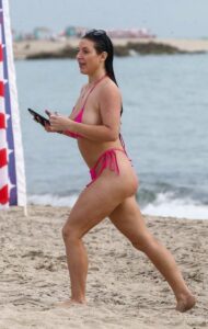 Angela White in a Pink Bikini