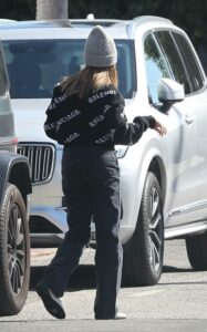 Ashley Tisdale in a Grey Knit Hat