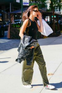 Bella Hadid in a Black Tank Top