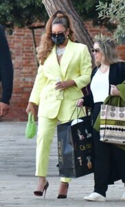 Beyonce in a Yellow Pantsuit