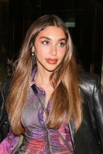 Chantel Jeffries in a Black Leather Blazer