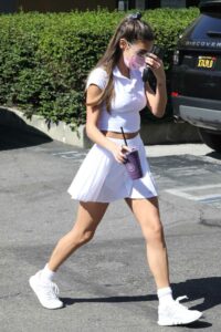 Chantel Jeffries in a White Mini Skirt