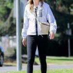 Ellen Pompeo in a Black Leggings Was Seen During a Solo Walk Near Her Home in Los Feliz 10/09/2021