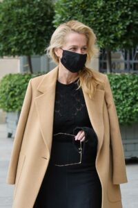Gillian Anderson in a Black Protective Mask