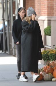 Jennifer Lawrence in a Grey Knit Hat