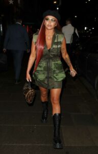 Jesy Nelson in a Camo Dress