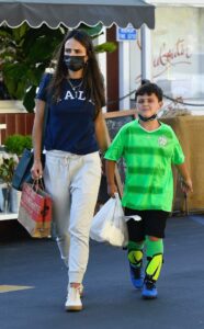 Jordana Brewster in a Black Protective Mask