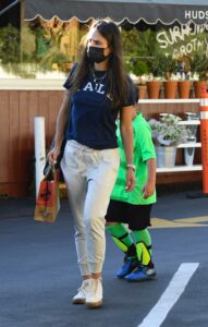 Jordana Brewster in a Black Protective Mask