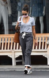 Jordana Brewster in a Grey Tee