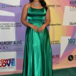 Jordin Sparks in a Green Dress Attends the 25th Annual Power of Love Gala in Las Vegas 10/16/2021