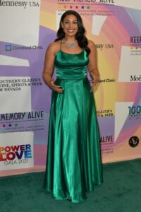 Jordin Sparks in a Green Dress