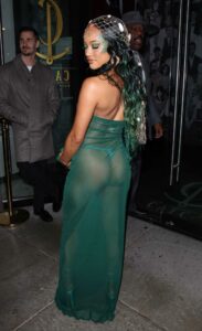 Karrueche Tran in a Green Dress