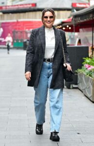 Kelly Brook in a Grey Blazer