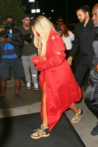Khloe Kardashian in a Red Dress