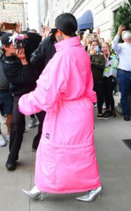 Kim Kardashian in a Pink Coat