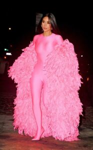 Kim Kardashian in a Pink Outfit