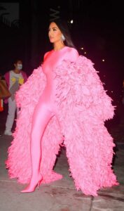 Kim Kardashian in a Pink Outfit