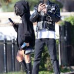 Kourtney Kardashian in a Black Hoodie Was Spotted Out with Travis Barker in Montecito 10/18/2021