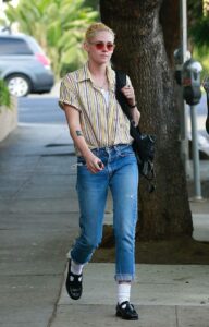 Kristen Stewart in a Striped Shirt