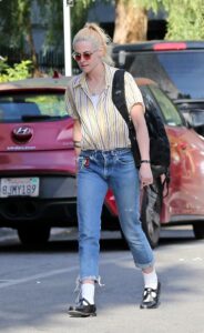 Kristen Stewart in a Striped Shirt
