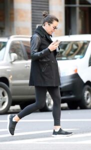 Lea Michele in a Black Jacket